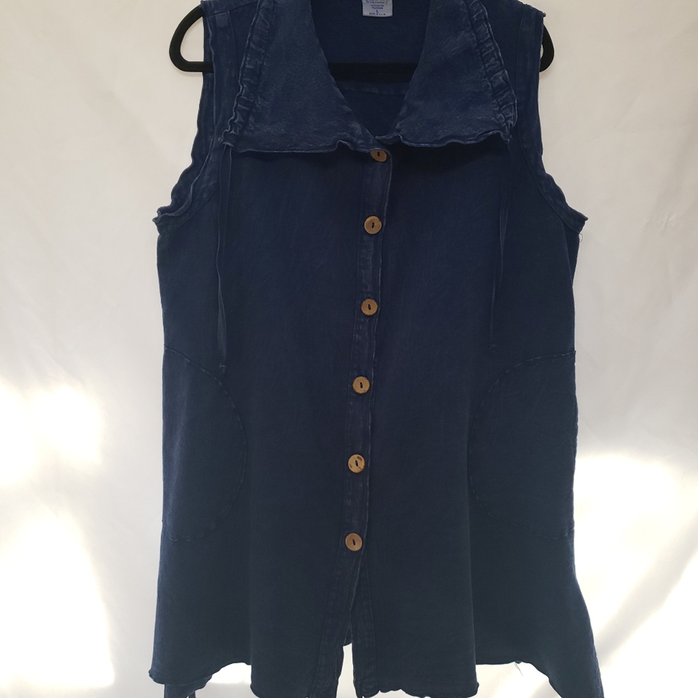 Denium shift dress sz L Blue